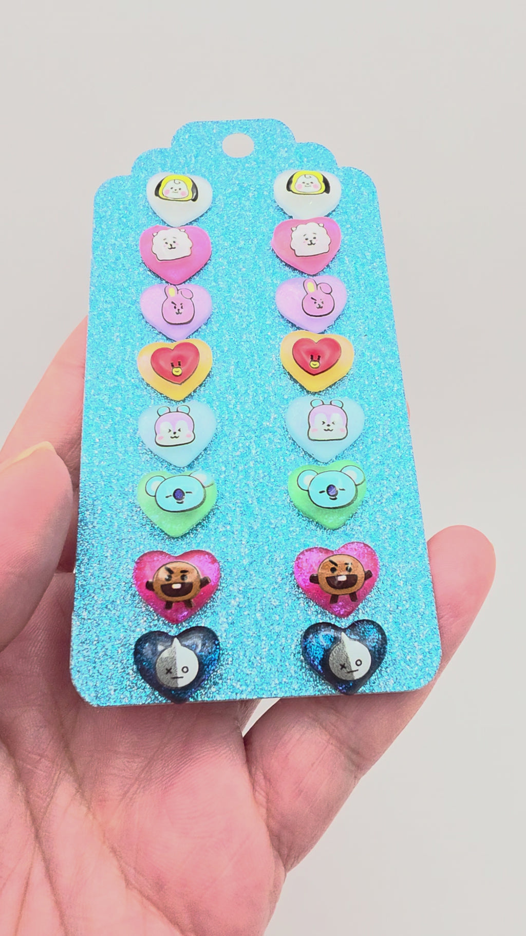 BT21 Inspired Heart Earrings
