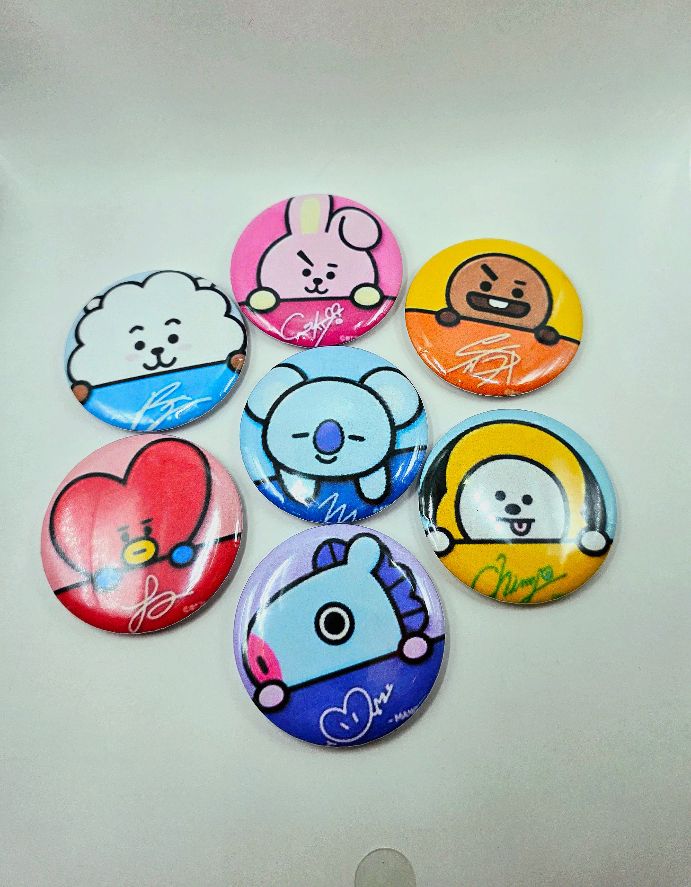 BT21 Inspired Large Signature BadgePins