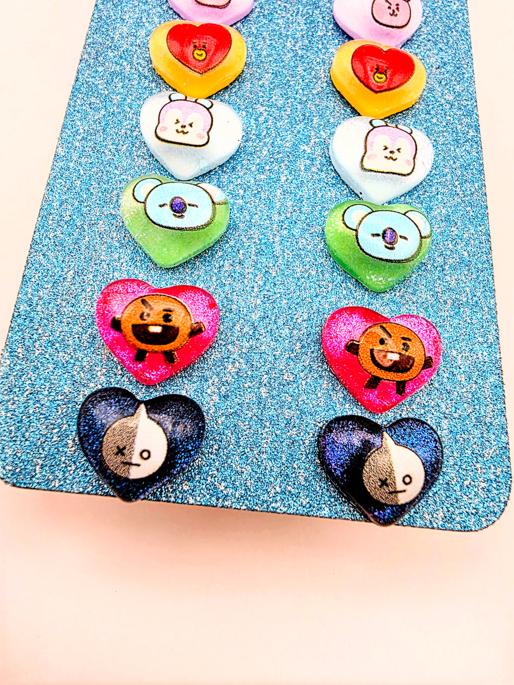 BT21 Inspired Heart Earrings